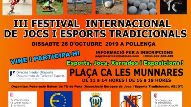 Cartell informatiu de la III Festival de Jocs i Esports Tradicionals a Pollença